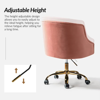 Chaise de bureau ergonomique moderne en velours capitonnée, couleur personnalisable, hauteur réglable, pour la maison et le bureau