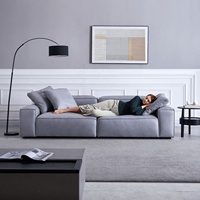 Canapé de salon modulaire en cuir de style italien moderne, 2 places, pour le repos