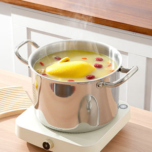 Panci Masak Saus/Sup/Casserole Hybrid Triply Stainless Steel 20/24/26/28 cm Anti Lengket dengan Tutup Kaca dan Logam - Product Image 4