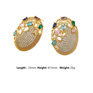 جودة العلامة التجارية Sunnice عتيقة عتيقة اللون أقراط بوهو مطلية بالذهب عيار 18 قيراط مجوهرات مجوفة أنيقة مصنع قوانغدونغ - Product Image 6