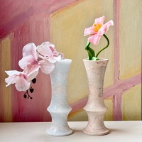 Vase à fleurs en onyx marbré naturel RF, vase en pierre sculpté à la main, décoration d'intérieur, vase en marbre pour table de salon, hôtel