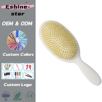 Brosse à cheveux de soins de massage à coussin d'air en nylon doux au toucher mat et blanc pour filles avec logo personnalisé Vente en gros