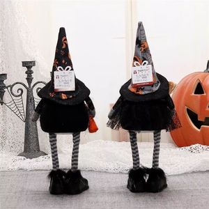 Adorno de Mesa de Peluche con Luces LED Multicolor, Diseño de Pareja de Gnomos Brujas para Disfraces de Halloween - Product Image 4