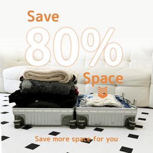 Vacuum Storage <b>Bags</b> 12 Pack With Rechargeable Pump S M L Sizes For Travel Space Saving <b>Compression</b> Suitcase Organizer - Product Image 2