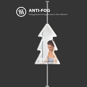 <span class=keywords><strong>Espejo</strong></span> de Baño con Marco de Hierro Plateado Irregular, Iluminado con Luces LED, Función de Memoria, 3 Colores Atenuables, Botones Táctiles Dobles - Product Image 6