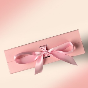 <b>Pink</b> Magnetic Gift Box Luxe High-End Packaging Custom Logo Satin Ribbon Recyclable Cardboard Fast Delivery for Holiday Gifting - Product Image 2