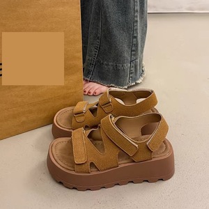 Sandalias Retro de Plataforma para Mujer, Diseño con Velcro, Transpirables, Ligeras, Impermeables, para Verano, Aumentan la Estatura, Casuales, para Playa y Vacaciones - Product Image 3