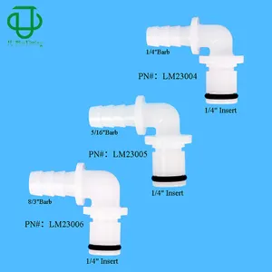 Plastic 5/16" Barbed Elbow Male Fitting Shut Off 90 Degree Elbow CPC Quick Disconnect Barb Couplings For Cleaning Equipment