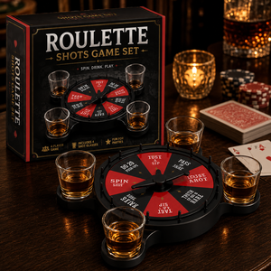 Juego de <span class=keywords><strong>Ruleta</strong></span> para Beber con 4 Vasos de Chupito, Juego de Mesa con Rueda Giratoria para Fiestas de Adultos, Juego de Bar para Noche de Casino, Regalo - Product Image 3