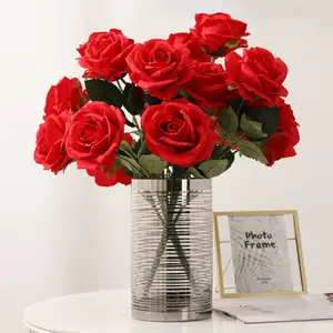Одиночный стебель, Турецкая Роза, фабрика, оптовая продажа, тканевые цветы, искусственные розы, цветок для праздника, свадьбы, украшение для дома