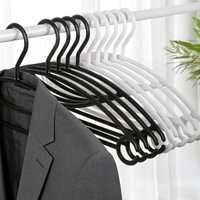 Cintres à vêtements en plastique blanc personnalisés avec logo, 39,5 cm, antidérapants, semi-circulaires, sans couture, gain de place, pour rangement dans le placard