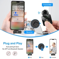 Microphone cravate sans fil PULUZ pour iPhone iPad avec récepteur 8 broches et connecteur Type C pour conférences