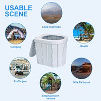 Nouveau sable couleur extérieur Camp pliable chariot de Golf Portable toilette Camping boîte RV d'urgence Mini toilettes