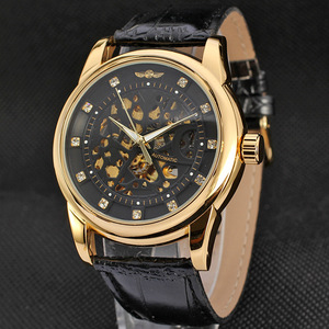 Montre mécanique automatique Victory Skeleton, cadran rond de 30 mm, cristal saphir, bracelet en cuir, montre pour homme - Product Image 3