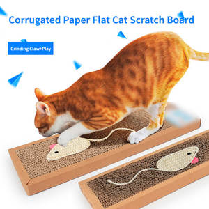 Sisal tikus persegi papan gores kucing Mainan catnip kertas bergelombang perlengkapan mainan kucing cakar datar - Product Image 5
