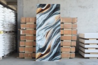 Panneau mural en SPC en marbre UV onyx vert de luxe, résistant aux rayures, imperméable, avec plusieurs options de design, pour usage domestique et commercial
