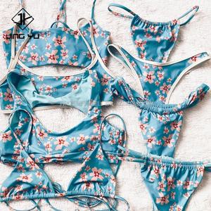 Custom Swimwear Swimwear Manufacturing Hawaiian Print Fabric Women Bathing Suit High Quality Bikini Set - Product Image 1