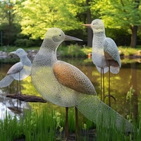 Décoration de jardin public urbain moderne personnalisée Art abstrait Statue d'animal sculptée en fil de métal Sculpture d'oiseaux géante en métal évidé