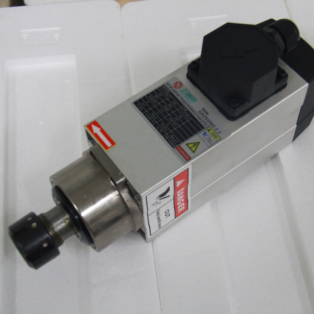 2.2KW 18000 RPM Square Wind-Cooled Spindle 220V/380V for Woodworking Engraving