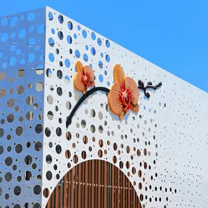 Weiße perforierte Gravur Aluminium Außenwand Fassade Vorhang fassade