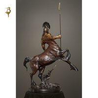 Cheval jockey de course en bronze Trophée équestre Sculpture Cheval de course en bronze