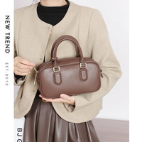 Sac à bandoulière carré petit modèle Boston en cuir véritable de style coréen Andong pour femmes et filles, sac à main de travail, sac à bandoulière