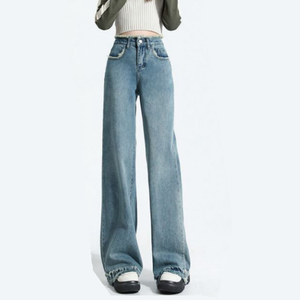 Celana <span class=keywords><strong>Jeans</strong></span> Wanita Model Bootcut High Waist Longgar Terbaru <span class=keywords><strong>2025</strong></span> - Product Image 3