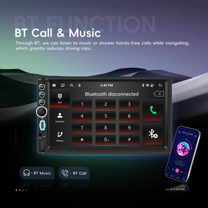 Radio para Auto Podofo de 7'' con CarPlay, 4+64GB, Pantalla Táctil Android, GPS, WiFi, FM, RDS, para Tablero Universal - Product Image 2