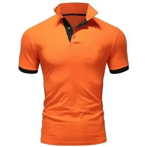 Discounted Custom Logo Men's Polo Shirt Short Sleeve Casual Slim-fit Cotton Tee Top