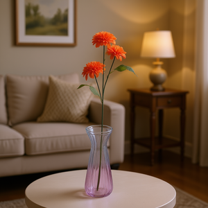 Élégantes fleurs artificielles de marguerite dans un vase en verre pour la décoration de la maison, en polyester fait main, haute simulation, réutilisables et recyclables, Cla - Product Image 2