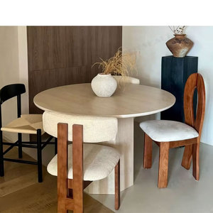 Mesa de Comedor Redonda de Travertino Elegante de Diseño a Precio de Fábrica Tostone para Decoración de Apartamentos y Hoteles de Estilo Minimalista Suave - Product Image 1