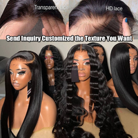Perruques brésiliennes Deep Wave en cheveux humains naturels pré-peelées, sans colle, avec dentelle 13x4, frontales 360 Full Lace, transparentes HD, perruque 13x4 360