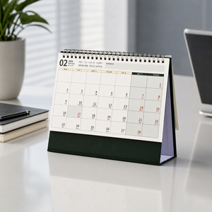 Calendario <span class=keywords><strong>de</strong></span> Escritorio Espiral Negro Retro 2027 con Diseño Minimalista <span class=keywords><strong>de</strong></span> Números, Papel Offset, Acabado en Relieve para Decoración <span class=keywords><strong>de</strong></span> Oficina - Product Image 2