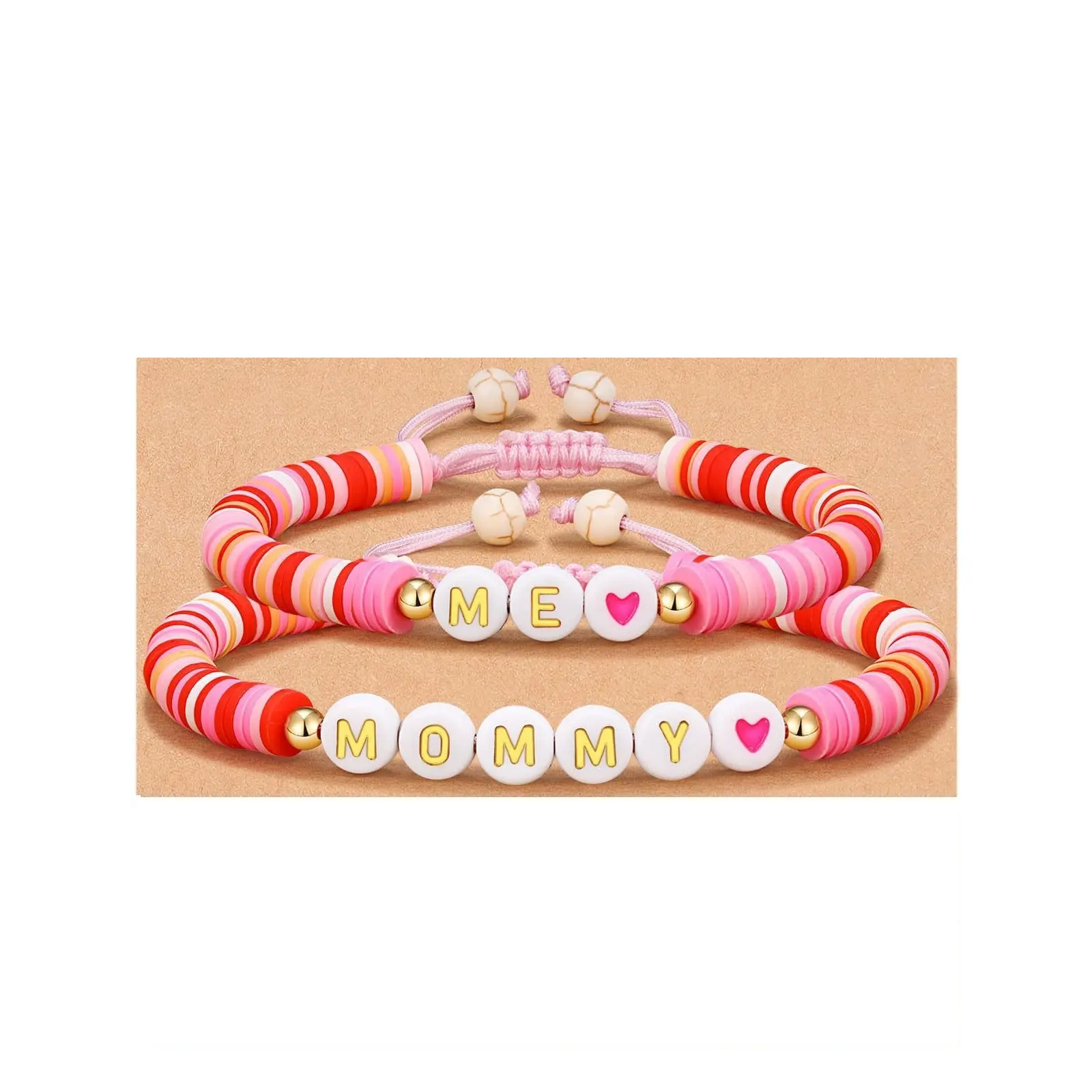 Customized Letter Bracelet Set Fashion Love Soft Clay Sliced Letter Beaded Knitted Cute Bracelet