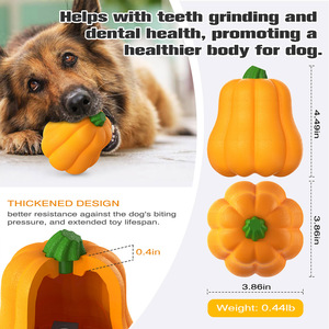 Pumpkin Shape <b>Dog</b> Chew Toy Orange Plastic Squeaker Boredom Buster for <b>Dogs</b> Halloween Fun Style - Product Image 6