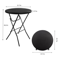 Table de bar haute pliable en plastique noir, diamètre 80 cm (32 pouces), populaire en Europe, pour hôtels, événements commerciaux et fêtes