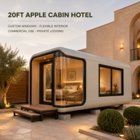 Maison préfabriquée modulaire contemporaine Apple Cabin personnalisée avec extérieur incurvé pour utilisation en hôtel/villa dans un parc de vacances en bord de mer