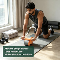 Rodillo Abdominal Ergonómico para Ejercicios en Casa, con Rebote Automático, para Adelgazar la Cintura, para Hombres y Mujeres Adultos