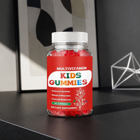 Bonbons gélifiés multivitaminés oméga OEM pour enfants, favorisant le développement cérébral, le soutien immunitaire et l'énergie, saveur fraise, végétaliens, aliments naturels
