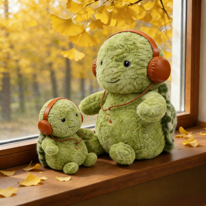 Nouvel Arrivage Peluche Tortue DJ Mignonne Musicale Verte, Jouet en Peluche Sûr en Coton PP, Compagnon de Sommeil <span class=keywords><strong>pour</strong></span> Bébés et Enfants - Product Image 4