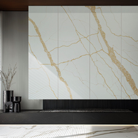 Pierre d'ingénierie Runpin, quartz, fabrication sur mesure, service OEM, dalle artificielle en or Calacatta, prix de gros, approvisionnement pour projets