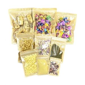 Sacs d'emballage pour livraison refermables, sac en papier kraft brun pour aliments, 9x14cm, pack promotionnel - Product Image 1