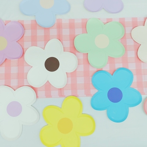 Platos Desechables Premium con Diseño Floral DAMAI, Artículos para Fiestas de Cumpleaños Infantiles, Platos de Papel con Forma de Flor en Colores Variados - Product Image 6