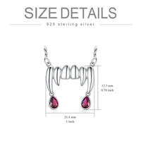 Collier pendentif dents de vampire en cristal rouge en argent sterling 925 nouveau design colliers en cristal