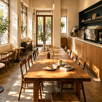 Vitrine de café en bois massif sur mesure / design d'intérieur de café de luxe