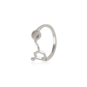 แหวนอัญมณีสีชมพูบานเย็นแสนสวยงามเครื่องประดับทำด้วยมือชุบเงินแหวนอัญมณีสีชมพูแบบซ้อนได้เครื่องประดับแฟชั่นใหม่ - Product Image 5