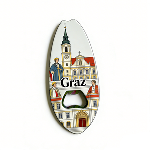 Austria Cities Souvenir Surfboard Bottle Opener Magnet Vienna Graz Salzburg Innsbruck Travel Gift Refrigerator Magnet - Product Image 5