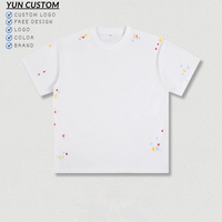 T-shirt Homme Oversize en Coton 230 GSM avec Imprimé Éclaboussures de Peinture de Haute Qualité, Personnalisable par Sérigraphie, Idéal pour le Dropshipping