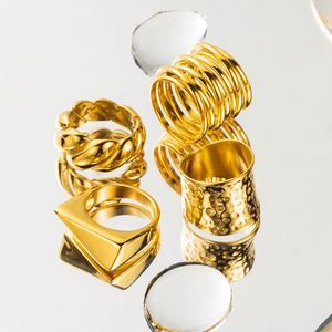 Stainless Steel <b>Rings</b> Geometric Punk Style for Men Woman Irregular <b>Finger</b> <b>Ring</b> Daily Wear Fashion Jewelry - Product Image 5