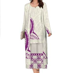 Offre Spéciale polynésienne femmes 2 pièces ensemble vêtements grande taille robes jupes <span class=keywords><strong>Kimono</strong></span> Cardigan ensembles dernière Hawaii Puletasi robe tribale - Product Image 4